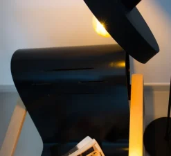 Lampadaire, Whizz, noir et or, Ø30cm, H164cm - Faro