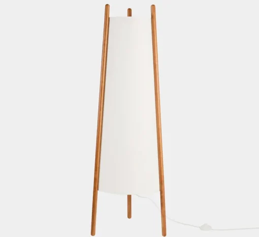Lampadaire, Woody, blanc et bois, Ø49,5cm, H132,2cm - LEDS C4