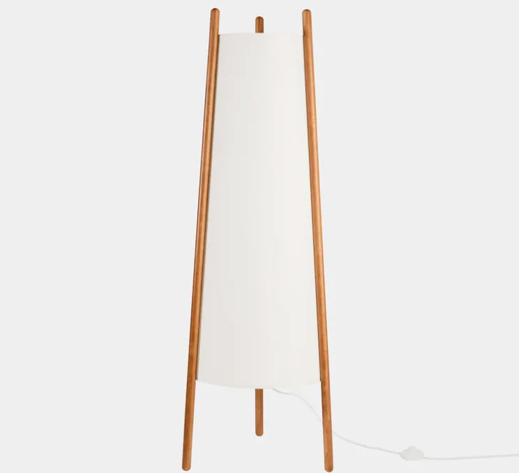 Lampadaire, Woody, blanc et bois, Ø49,5cm, H132,2cm - LEDS C4