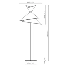 Lampadaire, XL Kimono, Blanc et noir, Ø80cm, H198cm - DesignHeure