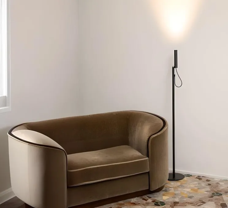 Lampadaire-liseuse, Type Reading, noir, LED, dim, 3000K, 466 lm, L26cm, H140cm - Nemo Lighting