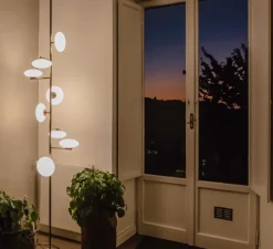 Lampadaire-plafonnier, Mami, large, bronze brossé, LED, dim, 2700K, L60cm, H270-301cm - Penta