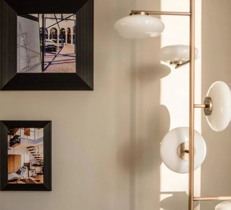 Lampadaire-plafonnier, Mami, large, bronze brossé, LED, dim, 2700K, L60cm, H270-301cm - Penta