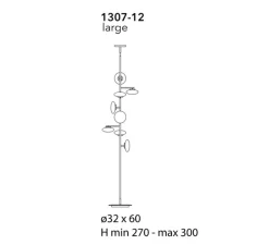 Lampadaire-plafonnier, Mami, large, bronze brossé, LED, dim, 2700K, L60cm, H270-301cm - Penta