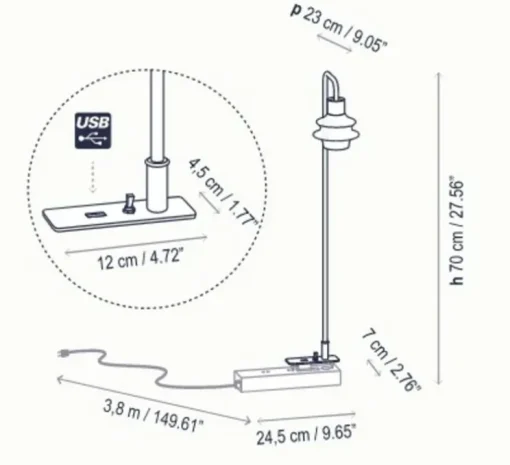Lampe à fixer, Drip M/70, Opale Polycarbonate, LED, 2700K, 345 lm, L24,5cm, H70cm - Bover