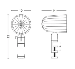 Lampe à pince, Noc avec câble, blanc cassé Pantone 1C, L10cm, H22cm - Hay