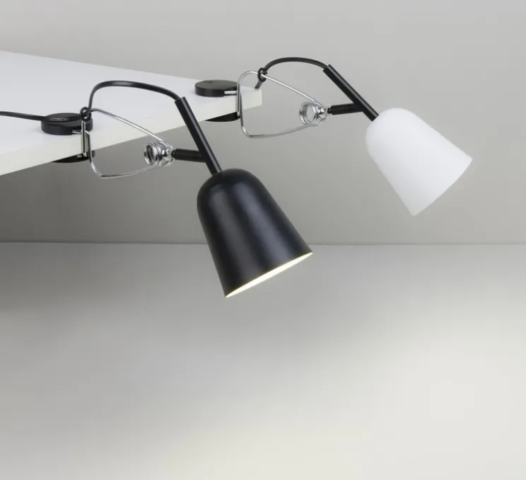 Lampe à pince, Studio, noir et crème, L9cm, P7cm - Faro