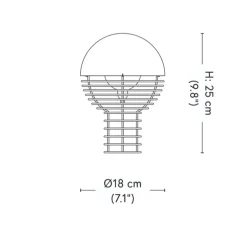 Lampe à poser / baladeuse, Wire, blanc, chrome, LED, IP44, Ø18cm, H25cm - Verpan