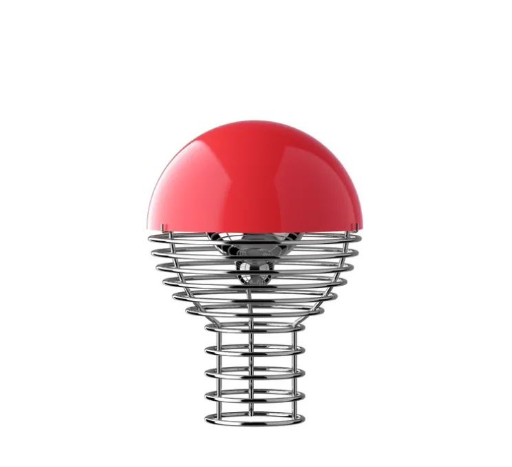 Lampe à poser / baladeuse, Wire, rouge, chrome, LED, IP44, Ø18cm, H25cm - Verpan