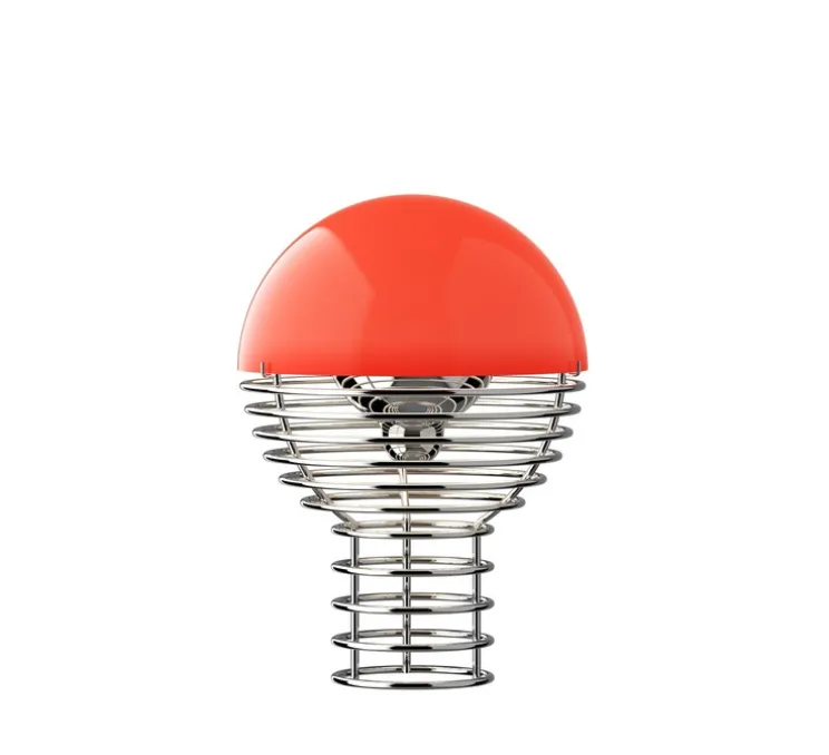 Lampe à poser / baladeuse, Wire, rouge, chrome, LED, IP44, Ø18cm, H25cm - Verpan