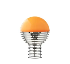 Lampe à poser / baladeuse, Wire, orange, chrome, LED, IP44, Ø18cm, H25cm - Verpan