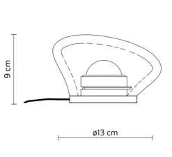 Lampe à poser, Agua CT290 S1 V11, noir mat et verre opalin, LED, 3000K, 410 lm, Ø13cm, H9cm - Karman