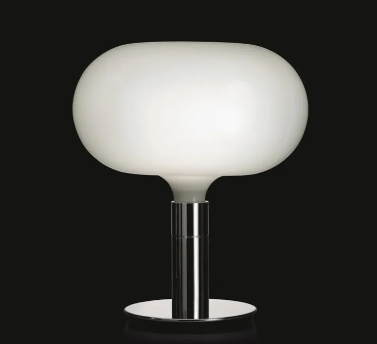 Lampe à poser, Albini AM/AS, AM1N, blanc et chrome, Ø40cm, H48cm - Nemo Lighting