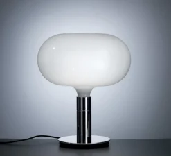 Lampe à poser, Albini AM/AS, AM1N, blanc et chrome, Ø40cm, H48cm - Nemo Lighting