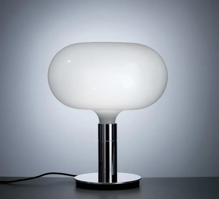 Lampe à poser, Albini AM/AS, AM1N, blanc et chrome, Ø40cm, H48cm - Nemo Lighting