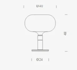 Lampe à poser, Albini AM/AS, AM1N, blanc et chrome, Ø40cm, H48cm - Nemo Lighting