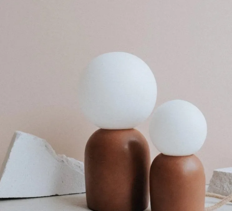 Lampe à poser, Andrée, châtaigne, Ø9cm, H19cm - Zuri