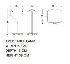 Lampe à poser, Apex, noir, L16cm, H38cm - HAY