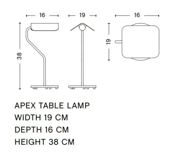 Lampe à poser, Apex, noir, L16cm, H38cm - HAY