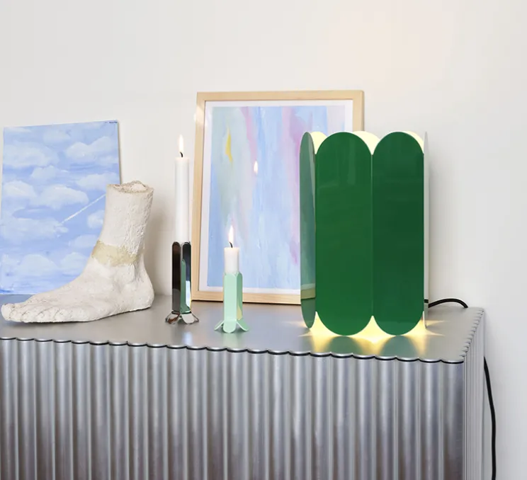 Lampe à poser, Arcs, vert de mer, Ø20cm, H30cm - Hay