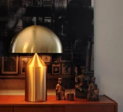 Lampe à poser, Atollo, laiton brossé, H50cm, Ø38cm - Oluce