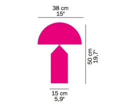 Lampe à poser, Atollo, laiton brossé, H50cm, Ø38cm - Oluce