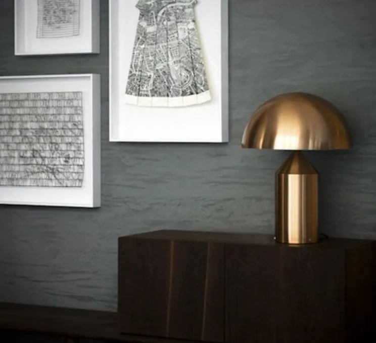 Lampe à poser, Atollo, laiton, H70cm, Ø50cm - Oluce