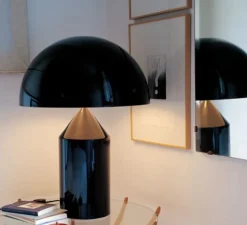 Lampe à poser, Atollo, noir, Ø50cm, H70cm - Oluce