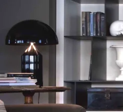 Lampe à poser, Atollo, noir, Ø50cm, H70cm - Oluce