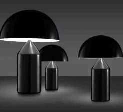Lampe à poser, Atollo, noir, Ø50cm, H70cm - Oluce