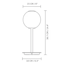 Lampe à poser, Audrey, laiton, LED, dim, 2700K, 630 lm, Ø15cm, H36,7cm - Umage