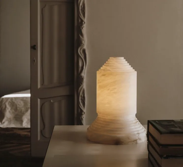 Lampe à poser, Babel, Albâtre, Ø30cm, H40,5cm - Santa & Cole