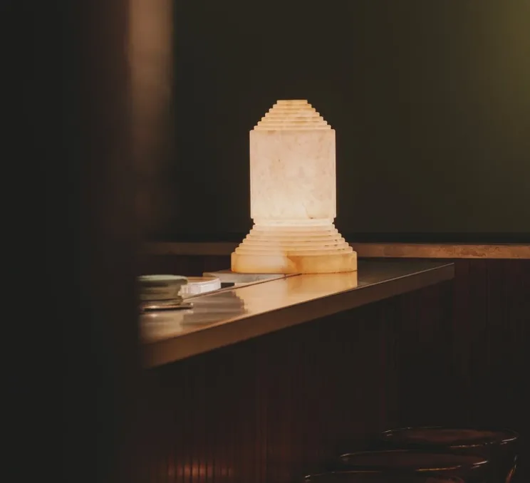 Lampe à poser, Babel, Albâtre, Ø30cm, H40,5cm - Santa & Cole