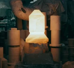 Lampe à poser, Babel, Albâtre, Ø30cm, H40,5cm - Santa & Cole