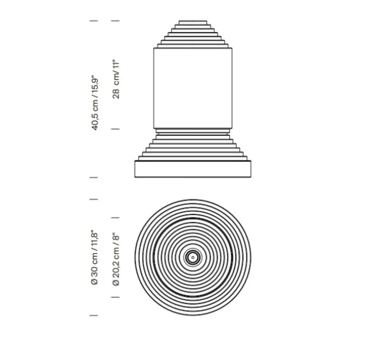 Lampe à poser, Babel, Albâtre, Ø30cm, H40,5cm - Santa & Cole