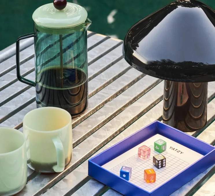 Lampe à poser, Baladeuse d'extérieur, Pao, Noir soft, IP44, Ø23cm, H23cm - HAY