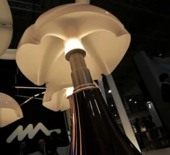 Lampe à poser, baladeuse MINI PIPISTRELLO SANS FIL, Marron foncé, LED, Ø27cm, H35cm - Martinelli Luce