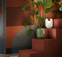 Lampe à poser, Batucada, crème, Ø14,5cm, H20cm - Ferroluce