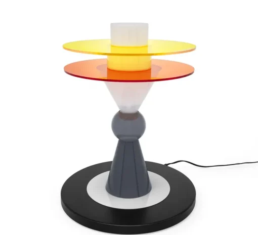 Lampe à poser, Bay, noir, blanc, jaune, orange, Ø40cm, H50cm - Memphis Milano