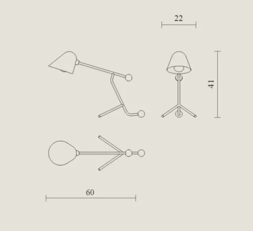 Lampe à poser, Beghina, blanc brillant, laiton, LED, 3000K, 200lm, L22cm, H41cm - Tato Italia