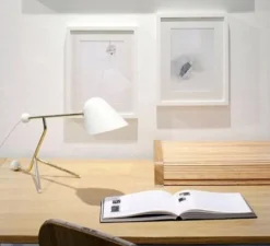 Lampe à poser, Beghina, blanc texturé, chrome, LED, 3000K, 200lm, L22cm, H41cm - Tato Italia