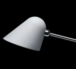 Lampe à poser, Beghina, blanc texturé, chrome, LED, 3000K, 200lm, L22cm, H41cm - Tato Italia