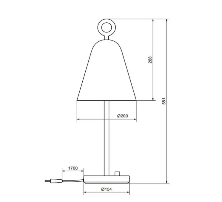 Lampe à poser, Bella, noir, Ø20cm, H58,1cm - Herstal