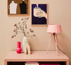 Lampe à poser, Bella, rose aurore, Ø27cm, H51,6cm - Tonone