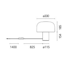 Lampe à poser, Bellhop Glass T, blanc, Ø33cm, H33,9cm - Flos