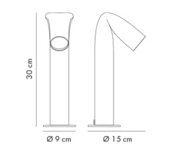 Lampe à poser, Bender lampe, vert, LED, 2700K, L9cm, H30cm - Axolight
