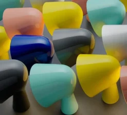 Lampe à poser, Binic, vert d'eau, Ø22cm, H24cm - Foscarini