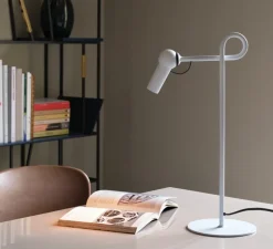 Lampe à poser, Bird, blanc, LED, dim, 2700K, 660 lm, L17cm, H48cm - KDLN