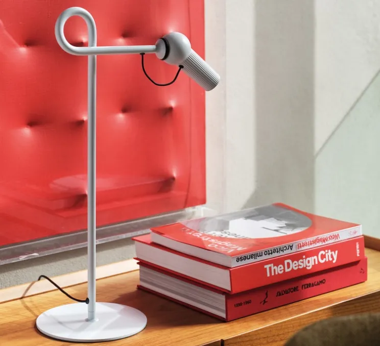 Lampe à poser, Bird, blanc, LED, dim, 2700K, 660 lm, L17cm, H48cm - KDLN