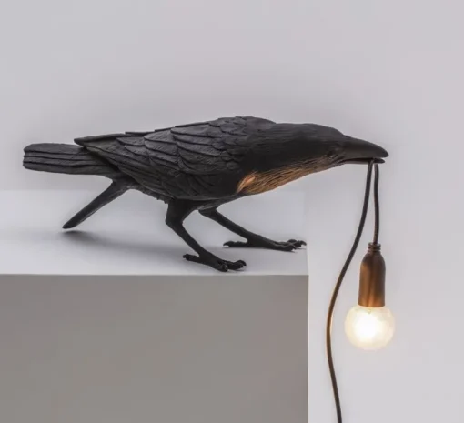 Lampe à poser, Bird Lamp Playing Indoor, noir, L33,5cm, H11,5cm - Seletti